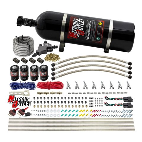 Nitrous Outlet Oxide Systems 00-10432-L-SBT-DS-15 DS Dry EFI 8 Cyl 4 Sol Racers Direct Port Sys (15Lb Bottle) (SBT Wet Noz)