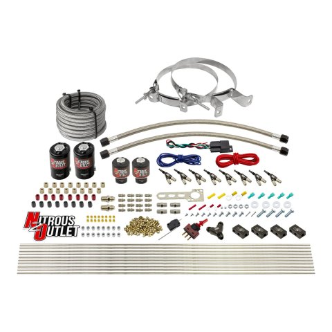 Nitrous Outlet Oxide Systems 00-10433-E85-H-00 8 Cyl 4 Sol Racers Direct Port Sys E85 Low PSI( No Bottle)(90° Noz)