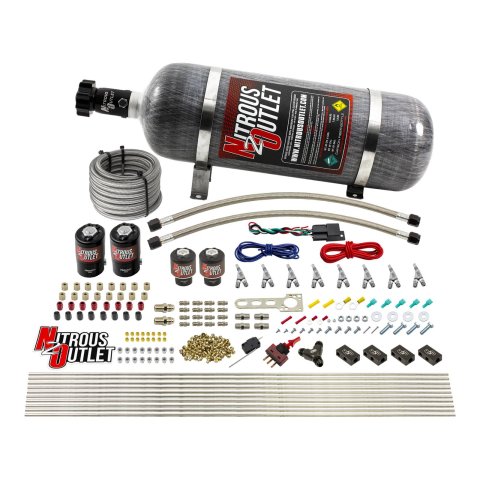 Nitrous Outlet Oxide Systems 00-10433-E85-H-SBT-12 8 Cyl 4 Sol Racers Direct Port Sys E85 Low PSI( 12lb Bottle)(SBT Noz)