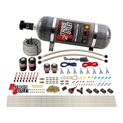 Nitrous Outlet Oxide Systems 00-10433-E85-L-SBT-12 8 Cyl 4 Sol Racers Direct Port Sys E85 Low PSI(12lb Bottle)(SBT Noz)