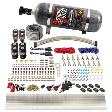 Nitrous Outlet Oxide Systems 00-10434-E85-L-SBT-DS-12 DS 8 Cyl 8 Sol Racers Direct Port Sys E85 Hi PSI(12Lb Bottle)(SBT Noz)