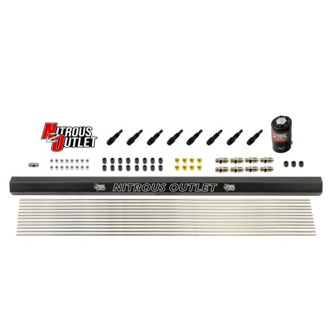Nitrous Outlet Oxide System Conversion and Upgrade Kits 00-10455-H-R-SBT Dry EFI 8 Cyl 1 Sol Forward Plumbers Kit w/ Single Rail SBT Noz.