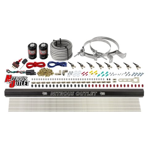 Nitrous Outlet Oxide Systems 00-10473-E85-H-R-00 8 Cyl 2 Sol Direct Port Sys w/ Single Rail E85 Hi PSI(No Bottle)90° Noz