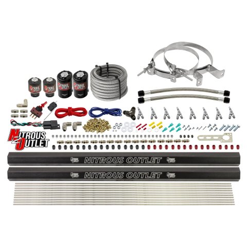 Nitrous Outlet Oxide Systems 00-10474-H-R-SBT-00 8 Cyl 4 Sol Direct Port Sys w/ Dual Rails Low PSI(No Bottle)(SBT Noz)