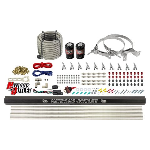 Nitrous Outlet Oxide Systems 00-10495-R-SBT-00 10 Cyl 2 Sol Direct Port Sys w/ Single Rail Hi PSI(No Bottle)(SBT Noz)