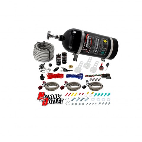 Nitrous Outlet X-Series Oxide Systems 22-80001 Systems, X-Series, Air Intake Tube Delivery, Wet, 200 hp, 10 lb. Bottle, Black, WOT Switch, Fuel Injection, Kit
