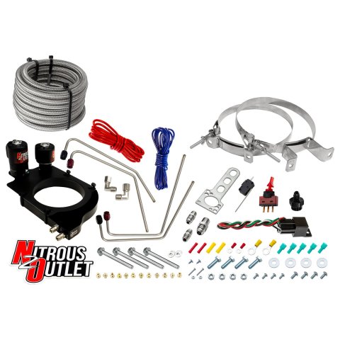 Nitrous Outlet Oxide Systems 00-10161-T-102-00 Systems, GM Truck Holley Hi-Ram 102mm Throttle Body Hard-line Plate Plate System - Passenger Side/Excludes Fuel Supply - Gas/E85 (5-55ps