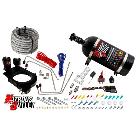 Nitrous Outlet Oxide Systems 00-10161-T-102-10 Systems, GM Truck Holley Hi-Ram 102mm Throttle Body - Gas/E85 (5-55psi)(50-200HP)(10lb Bottle)