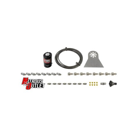 Nitrous Outlet Oxide Systems 00-10480-L-PF-DRY Systems, Dry 8 Cylinder Solenoids forward Direct Port Plumbers Kit - .112 Solenoid/Nylon Hose/Showerhead Distribution Blocks/Pl