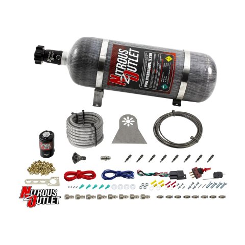 Nitrous Outlet Oxide Systems 00-10481-L-SBT-DRY-12 Systems, Dry 8 Cylinder Direct Port System - .112 Nit Discharge Nozzles (100-400HP)(12lb Bottle)