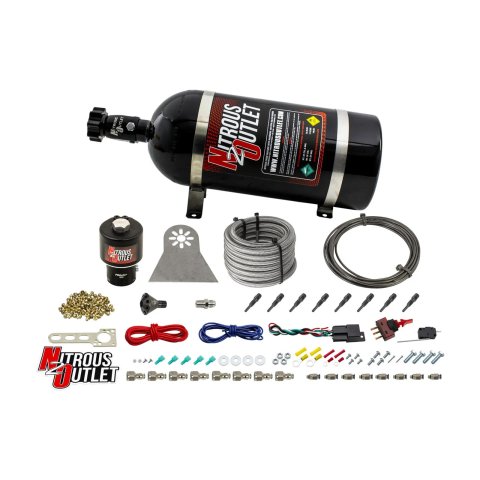 Nitrous Outlet Oxide Systems 00-10481-T-DRY-10 Systems, Dry 8 Cylinder Direct Port System - .178 Discharge Nozzles (100-600HP)(10lb Bottle)