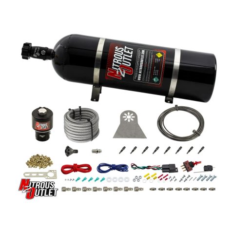 Nitrous Outlet Oxide Systems 00-10481-T-SBT-DRY-15 Systems, Dry 8 Cylinder Direct Port System - .178 Discharge Nozzles (100-600HP)(15lb Bottle)