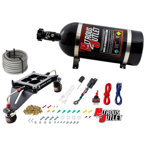 Nitrous Outlet Oxide Systems 00-10610-GEN4-10 Systems, 4150 Stinger 4 System - Hard-line/.122 Nitr (Gas/E85)(5-55 psi)(50-500 HP)(10lb Bottle)