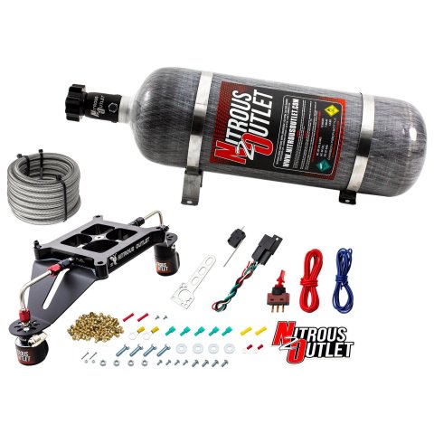 Nitrous Outlet Oxide Systems 00-10610-GEN4-12 Systems, 4150 Stinger 4 System - Hard-line/.122 Nitr (Gas/E85)(5-55 psi)(50-500 HP)(12lb Bottle)