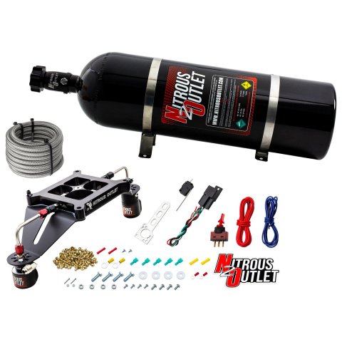 Nitrous Outlet Oxide Systems 00-10610-GEN4-15 Systems, 4150 Stinger 4 System - Hard-line/.122 Nitr (Gas/E85)(5-55 psi)(50-500 HP)(15lb Bottle)