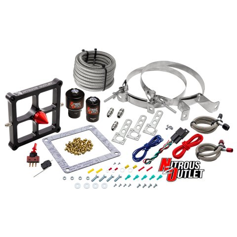 Nitrous Outlet Oxide Systems 00-10652-GEN4-00 Systems, 4500 Stinger 4 Race System - Braided Hoses/ - (Gas/E85)(5-55 psi)(50-600 HP)(No Bottle)
