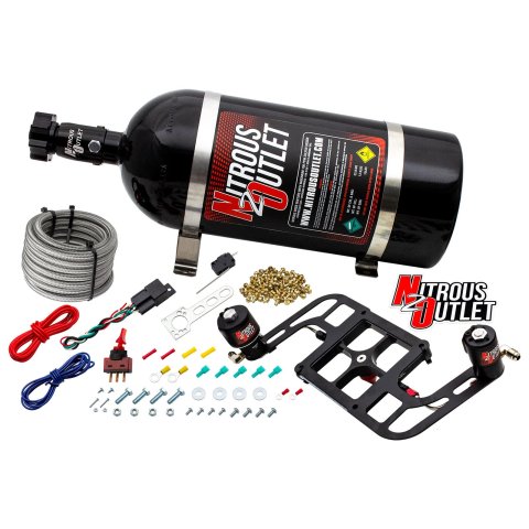 Nitrous Outlet Oxide Systems 00-10656-GEN4-10 Systems, 4500 Stinger 4 Race System - Hard-line/.178 (Gas/E85)(5-55 psi)(50-600 HP)(10lb Bottle)