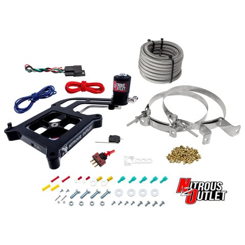 Nitrous Outlet Oxide Systems 00-10673-GEN4-00 Systems, 4150 Stinger 4 Dry System - Hard-line/.122 Solenoid/Boomerang Solenoid Bracket - (50-500 HP)(No Bottle)