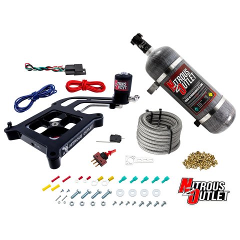 Nitrous Outlet Oxide Systems 00-10673-GEN4-12 Systems, 4150 Stinger 4 Dry System - Hard-line/.122 Solenoid/Boomerang Solenoid Bracket - (50-500 HP)(12lb Bottle)