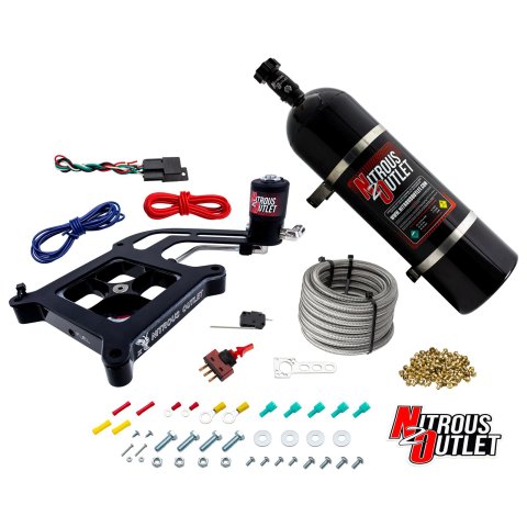 Nitrous Outlet Oxide Systems 00-10673-GEN4-15 Systems, 4150 Stinger 4 Dry System - Hard-line/.122 Solenoid/Boomerang Solenoid Bracket - (50-500 HP)(15lb Bottle)