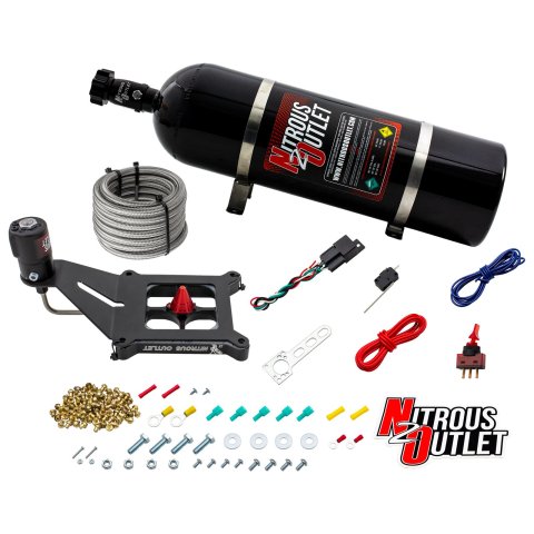 Nitrous Outlet Oxide Systems 00-10675-GEN4-15 Systems, 4150 Stinger 4 Dry System - Hard-line/.122 Solenoid/Deep Break Solenoid Bracket/Solenoids Mount Upside Down - (50-500 H