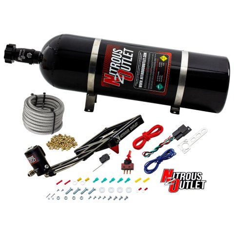 Nitrous Outlet Oxide Systems 00-10680-GEN4-15 Systems, 4500 Stinger 4 Dry System - Hard-line/.122 Solenoid/Boomerang Solenoid Bracket - (50-500 HP)(15lb Bottle)