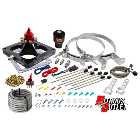 Nitrous Outlet Oxide Systems 00-45900-DRY1-00 Systems, 4500 Dry Kraken Plate System - Braided Hose/.178 MOD Trashcan Solenoid/Universal Solenoid Bracket (100-800hp)(No Bottle
