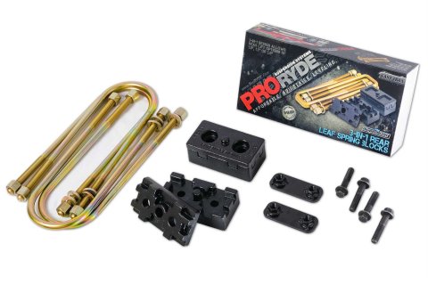 ProRYDE 3-N-1 SuperBLOK Leaf Spring Block Kits for 2011-2023 F-350 SUPER DUTY - 52-3501F Ford F350 4WD 3-in-1 Kit w/U-bolts-Late