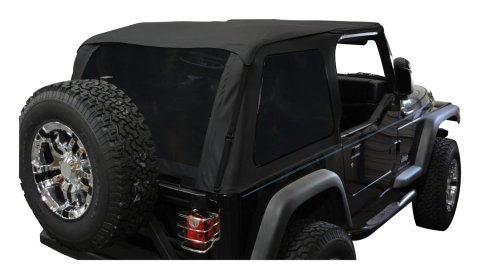 RT Off-Road Bowless Soft Tops for 1997-2006 WRANGLER - BRT10035 Top, Bowless, Fabric, Black Diamond, Tinted Windows, Jeep, Each