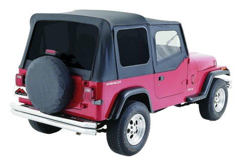 RT Off-Road Complete Soft Tops for 1987-1995 WRANGLER - CT20015T Top, Complete, Fabric, Black Denim, Tinted Windows, Jeep, Each