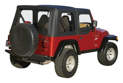 RT Off-Road Complete Soft Tops for 1997-2006 WRANGLER - CT20135 Top, Complete, Fabric, Black Diamond, Clear Windows, Jeep, Each