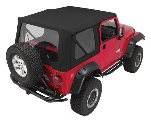 RT Off-Road Complete Soft Tops for 1997-2006 WRANGLER - CT20335 Top, Complete, Fabric, Black Diamond, Clear Windows, Jeep, Each