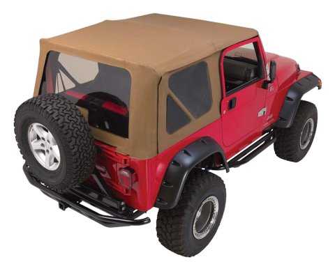 RT Off-Road Complete Soft Tops for 1997-2006 WRANGLER - CT20337 Top, Complete, Fabric, Spice Denim, Clear Windows, Jeep, Each