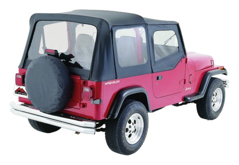 RT Off-Road Replacement Soft Tops for 1987-1995 WRANGLER - RT10015 Top, Top, Fabric, Black Denim, Clear Windows, Jeep, Each