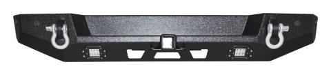 RT Off-Road Heavy-Duty Bumpers for 2018-2021 WRANGLER - RT20047 Bumper, Rear, Fabricated, Hitch, Steel, Winch Mount, Two LED Pods, Black Textured Powdercoated, Jeep, Each