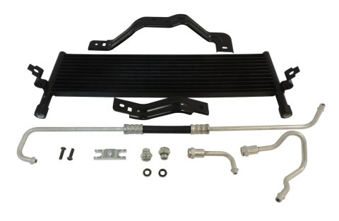 RT Off-Road Auxiliary Transmission Coolers for 2007-2011 WRANGLER - RT24006 Fluid Cooler, Cooler, Tube and Fin, Aluminum, Black, Brackets, Lines, Jeep, Kit