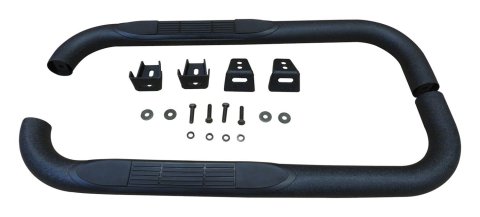 RT Off-Road Tubular Side Steps RT26016 Step Bars, Nerf Bars, Tubular, Steel, Black Powdercoated, 3 in. Diameter, Jeep, Pair