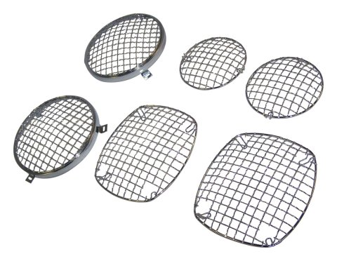 RT Off-Road Stone Guard Sets for 1976-1983 CJ5, 1976-1986 CJ7 - RT26027 Light Guards, Steel, Chrome, Jeep, Set of 6