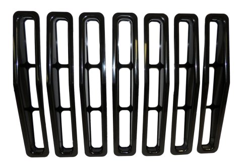 RT Off-Road Grille Inserts for 1987-1995 WRANGLER - RT26031 Inserts, Main Position, Overlay Style, Plastic, Black, Jeep, Set of 7