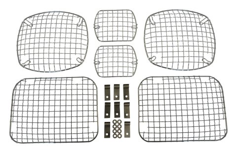 RT Off-Road Stone Guard Sets for 1987-1995 WRANGLER - RT26032 Light Guards, Steel, Chrome, Jeep, Set of 6