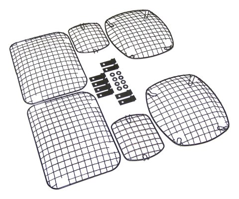 RT Off-Road Stone Guard Sets for 1987-1995 WRANGLER - RT26033 Light Guards, Steel, Black, Jeep, Set of 6