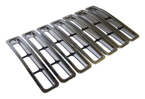 RT Off-Road Grille Inserts for 1997-2006 WRANGLER - RT26042 Inserts, Main Position, Overlay Style, Plastic, Chrome, Jeep, Set of 7