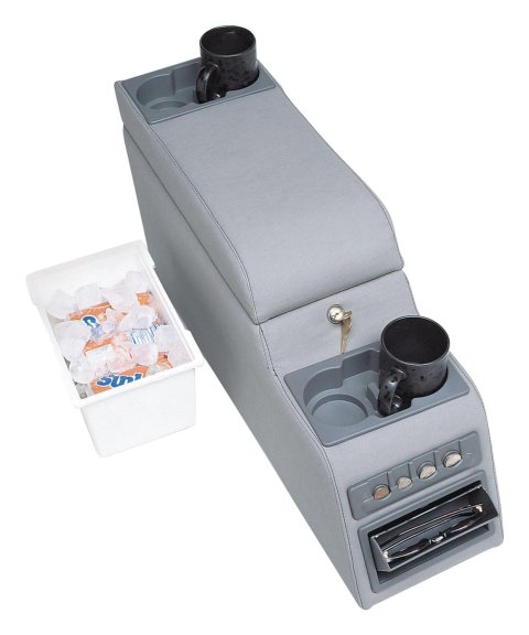 RT Off-Road Center Consoles RT27008 Console, Floor Hump Location, Lockable, Cup Holder, Cloth, Gray, Jeep, Each