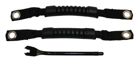 RT Off-Road Door Grab Handles RT27017 Handles, Interior, Nylon, Black, Rubber Handle Grips, Jeep, Pair