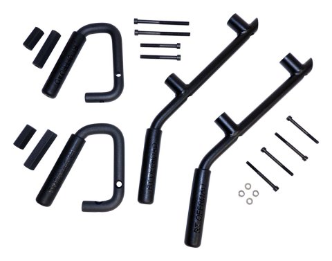 RT Off-Road Interior Grab Handles RT27063 Handle Kit, Black Powder Coated Steel F & R Handle Kit for 07-18 Jeep JK Wrangler