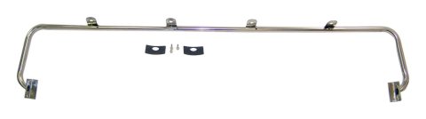 RT Off-Road Windshield Light Mounting Brackets for 1976-1986 CJ7, 1981-1985 SCRAMBLER, 1987-1995 WRANGLER - RT28008 Bar, Hinge Location, 4 Lights Capacity, Stainless Steel, Polished, Jeep, Each