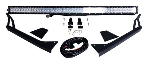 RT Off-Road 17,280 Lumens 50 Inch LED Light Bar RT28094 & Bracket Kit, 50" and Windshield Bracket Kit for 76-95 Jeep CJ-7, CJ-8, and YJ