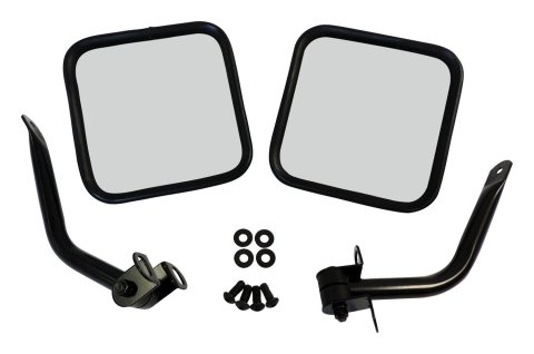 RT Off-Road Side Windshield Mirrors for 1987-1995 WRANGLER - RT30002 Mirror, Off-Road, Windshield, Steel, Black, Jeep, Pair