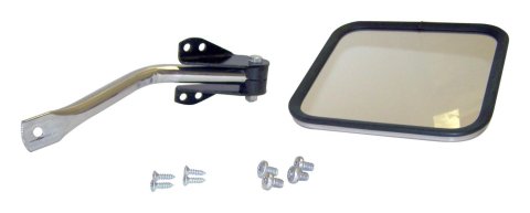 RT Off-Road Side Windshield Mirrors RT30006 View Mirror, Replacement, Square, Flat, Manual, Black Plastic Housing, Jeep, Each