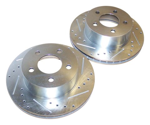 RT Off-Road Drilled and Slotted Rotor Sets RT31002 Brake Rotors, Slotted, Iron, Natural, 11.500 in. O.D., Front, Jeep, Pair